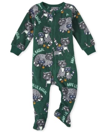 Baby And Toddler Boys Raccoon Fleece One Piece Pajamas