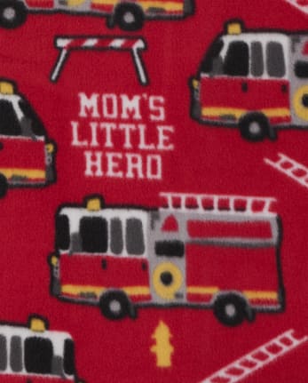 Baby And Toddler Boys Fire Truck Fleece One Piece Pajamas 2-Pack