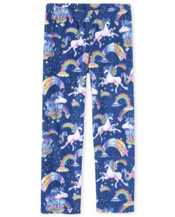 Women's Pajama Pants Cute Unicorn Rainbow Stars Blue Women Pjs Bottoms Wide  Leg Lounge Palazzo Yoga Drawstring Pants L