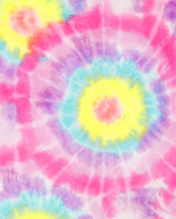 Girls Tie Dye Fleece One Piece Pajamas