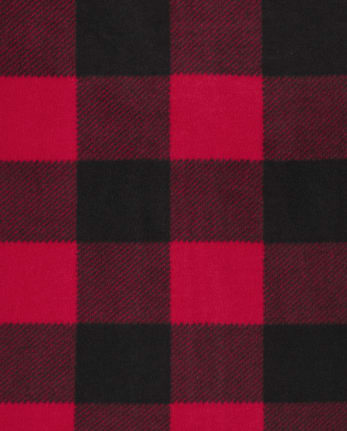 Kids Matching Family Bear Buffalo Plaid Fleece One Piece Pajamas