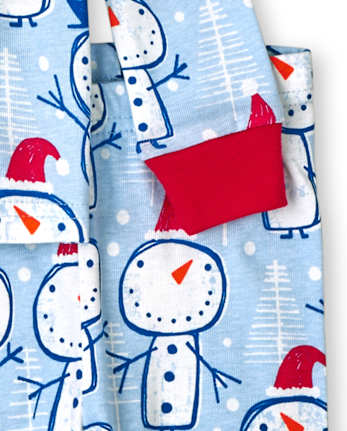 Pyjama en coton ajusté bonhomme de neige unisexe pour bébé et tout-petit