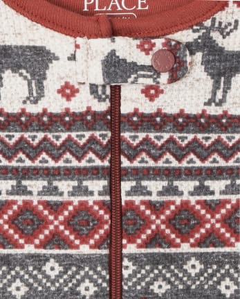 Pyjama une pièce en coton unisexe assorti pour bébé et tout-petit