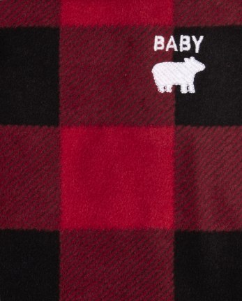 Baby And Toddler Girls Matching Family Bear Buffalo Plaid Fleece Nightgown