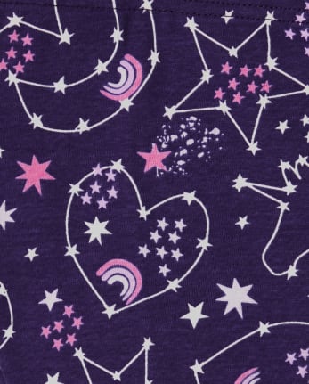 Pyjama en coton ajusté à motif licorne scintillante pour bébés et petites filles