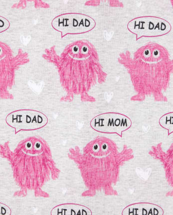Pijamas de una pieza de algodón de ajuste ceñido Yeti para bebés y niñas pequeñas