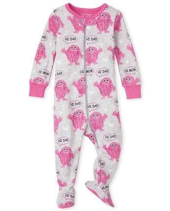 Pijama de una pieza de algodón Yeti larga bebés y niñas pequeñas | The Children's Place - H/T LUNAR