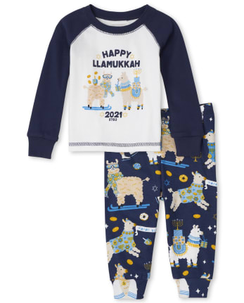 Unisex Baby And Toddler Llamukkah Snug Fit Cotton Pajamas