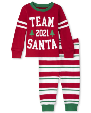 Unisex Baby And Toddler Matching Family Team Santa Snug Fit Cotton Pajamas