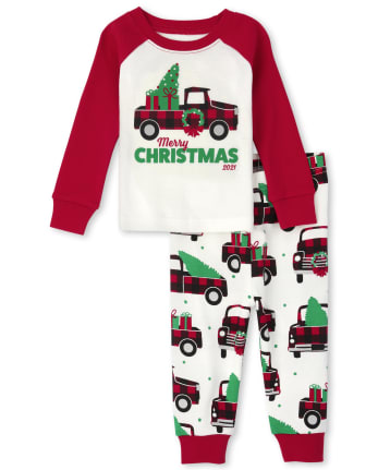 Unisex Baby And Toddler Christmas Truck Snug Fit Cotton Pajamas