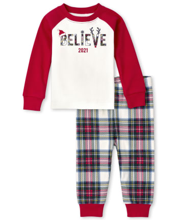 Unisex Baby And Toddler Matching Family Believe Snug Fit Cotton Pajamas