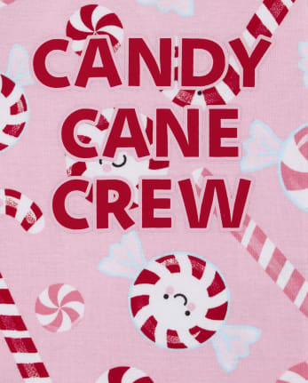 Pyjama de Noël en coton ajusté en forme de canne à sucre pour bébés et petites filles