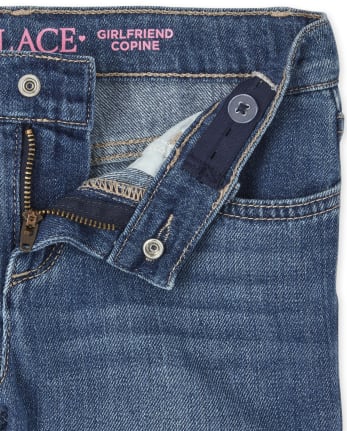 Girls Paint Splatter Girlfriend Jeans
