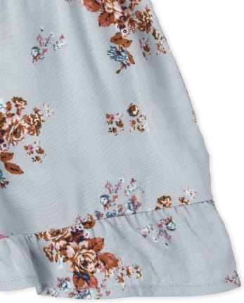 Girls Floral Ruffle Romper