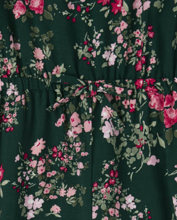 Girls Floral Ruffle Jumpsuit