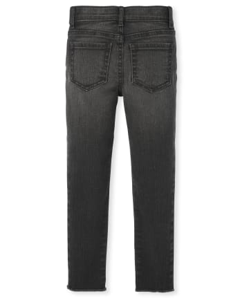 Girls Button Front Super Skinny Jeans