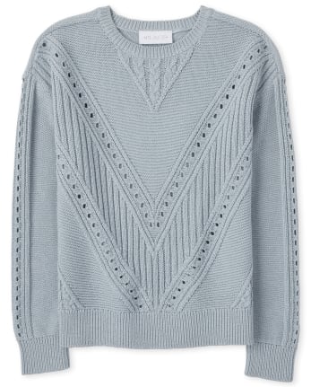 Suéter con costuras Chevron para niñas