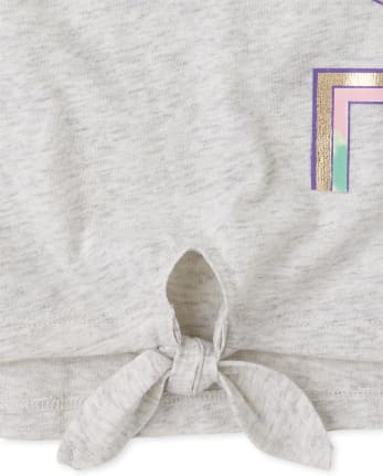 Girls Tie Front High Low Top