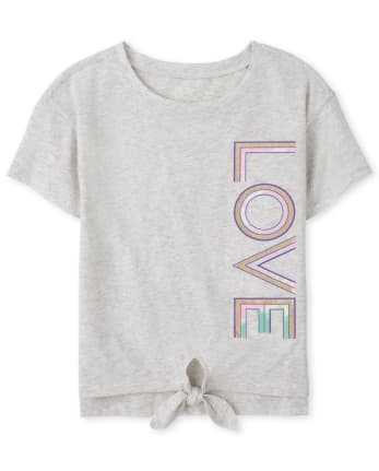 Girls Tie Front High Low Top