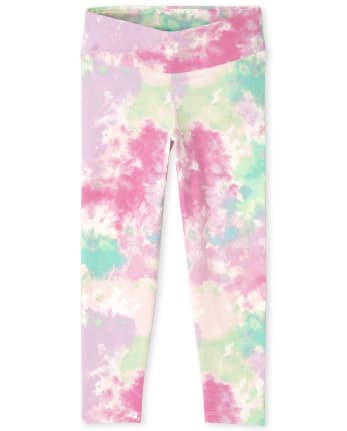 Girls Tie Dye Hi-Rise Leggings