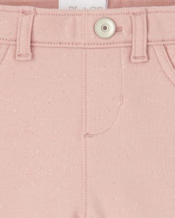 Jeggings de felpa francesa con purpurina para niñas