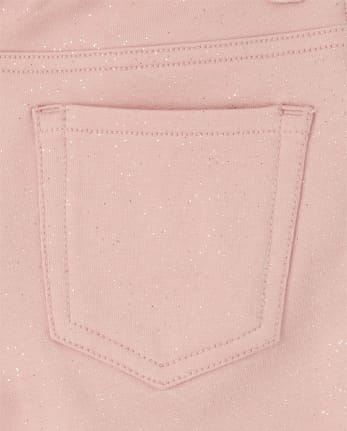 Jeggings de felpa francesa con purpurina para niñas