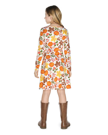 Girls Pumpkin Everyday Dress