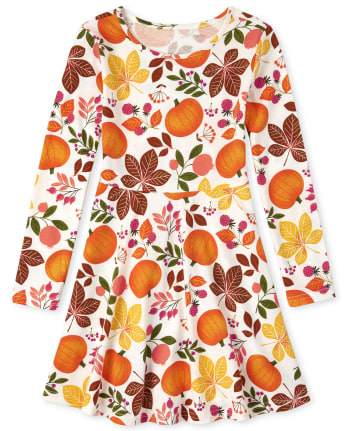 Girls Pumpkin Everyday Dress