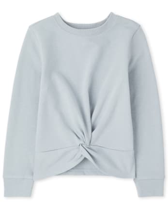 Girls Twist Front Fleece Sweatshirt