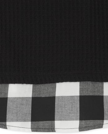 Pull léger 2 en 1 Buffalo Plaid pour fille