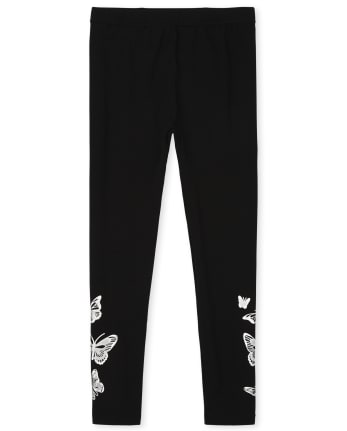 Girls Holographic Butterfly Fleece Lined Leggings