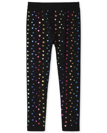 Leggings con forro polar de corazón para niñas