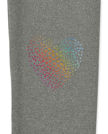 Girls Heart Fleece Lined Leggings
