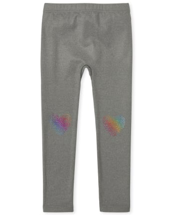 Girls Heart Fleece Lined Leggings