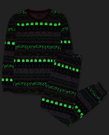 Adult Glow Christmas Fairisle Cotton Pajamas