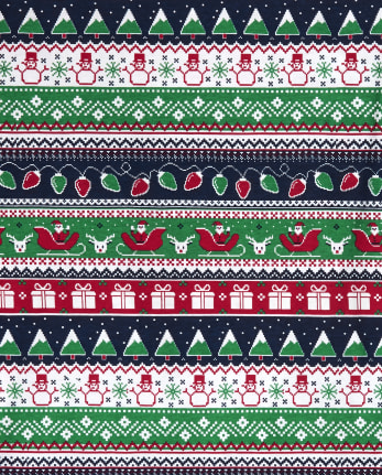 Pyjama adulte phosphorescent de Noël jacquard coton