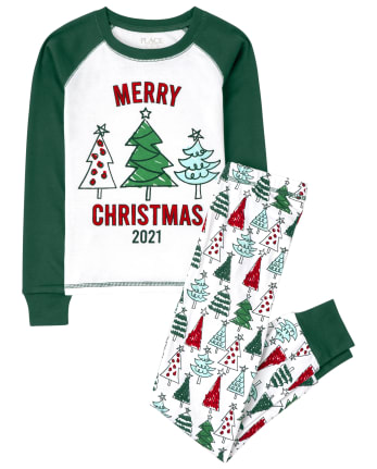 Kids Famille assortie de Noël Tree Snug Fit coton Pyjama