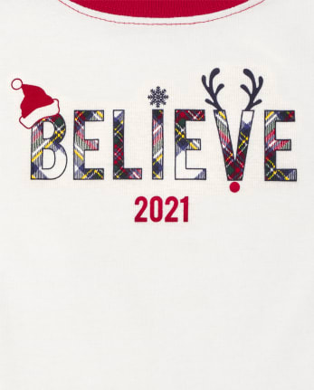 Kids Matching Family Believe Snug Fit Cotton Pajamas