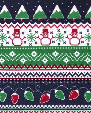 Kids Glow Christmas Fairisle Snug Fit Cotton Pajamas
