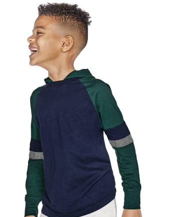 Sudadera con capucha colorblock para niños