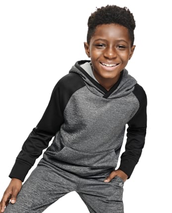 Sudadera con capucha Raglan Performance para niños - FIN GRAY