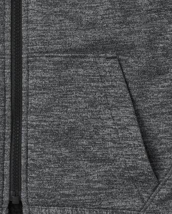 Sweat à capuche zippé Performance Sherpa color block pour garçon
