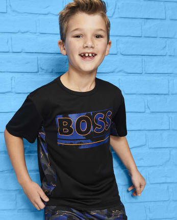 Top deportivo de malla con gráfico para niños