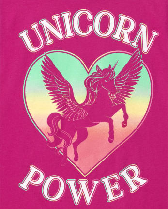Camiseta con gráfico Unicorn Power para niñas
