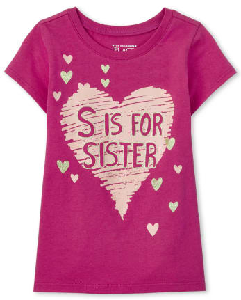 Baby And Toddler Girls Sister Graphic Tee