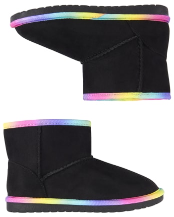 Bottines basses arc-en-ciel en faux suède pour fille
