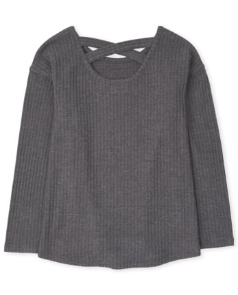 Suéter ligero con espalda cruzada para niñas