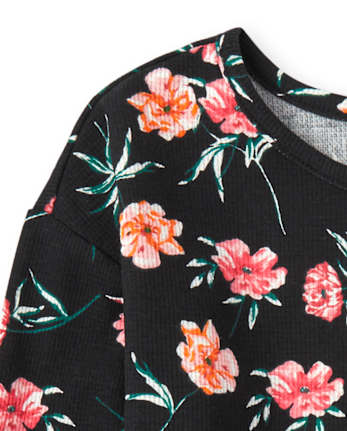 Girls Tie Front Thermal Top