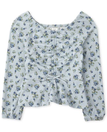Top campesino floral para niñas