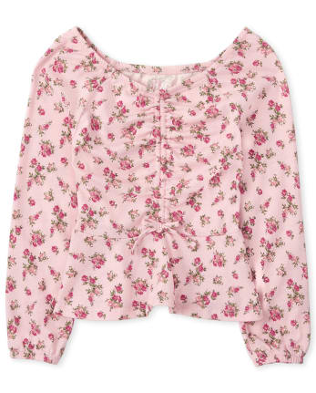 Girls Floral Peasant Top